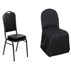 10 Black POLYESTER BANQUET CHAIR COVERS Wedding Party Dinner Decorations