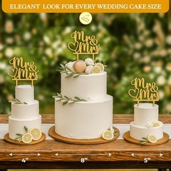 Rustic Wedding Cake Toppers Bride and Groom – Boho Mr and Mrs Cake Topper, Wood