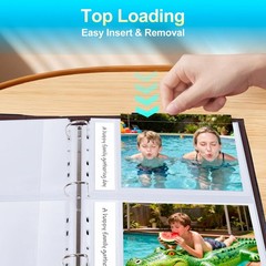 30 Pack 5×7 Photo Album Refill Pages for 3 Ring Binder,Ultra-Clear Photo Slee…