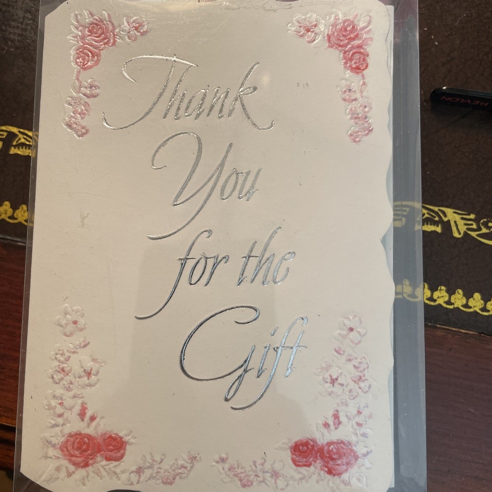 Wedding Thank You for the Gift Embossed Roses CARDS 25 Envelopes 28 NIB Beck