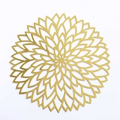 6 Metallic Gold 13″ Laser Cut Hibiscus Flower Cardboard Placemats Party Events