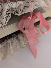 Vintage Pink Floral Lace Quilted Photo Album 3-Ring Binder Coquette Cottagecore