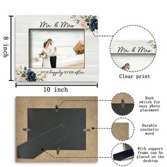 FONDCANYON Mr & Mrs Picture Frame, Wedding & 8 x 10 inches, Wood/natural
