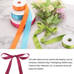 100 Yard Satin Ribbon Double Sided Grosgrain Silk Ribbon, 1.5″/Dark Red