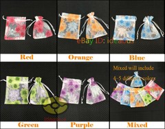 12/25/50/100pcs flower design Organza Pouch Wedding Favor Bag 4.7″x3.5″ 7×4.7″