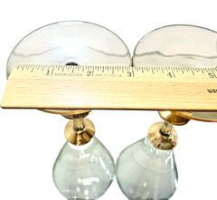 2 Pier 1 P1c71 Wine Glasses Gold Wafer Accent Stems Iredescent Amber Foot 9″ T