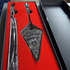 Orblue BRAND NEW Premium Wedding Cake Knife and Server Set – OPEN BOX UNUSED