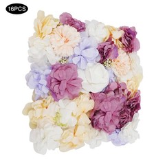Artificial Flower Wall Panels 16 Pcs Flower Mats Silk Flower Panels Wall Decor