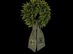 US Army Seal (Green) Cotton Wreath Sash (2 Logos) 50k Stitch