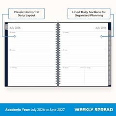 2026-2027 Weekly and Monthly Academic Year 7″ x 9″ Enterprise Navy- 2026/2027