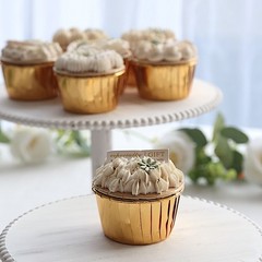 48 Metallic Gold Foil Cupcake Liners Wedding Party Events Decorations Supplies