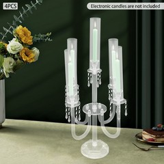 4 pcs 5 Arm Acrylic Candle Holder Freestanding Candle Holder for Wedding Party