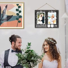 Then & Now Double Picture Frame Holds 3.5×5 brown then & now frame double