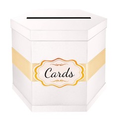 Elegant Card Box Holder 14x12x12 Inches Wedding Graduation Birthday White Box