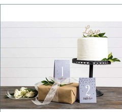 Paperlove Grey Glam «Forever Yours» Banner and Matching Table Numbers Wedding