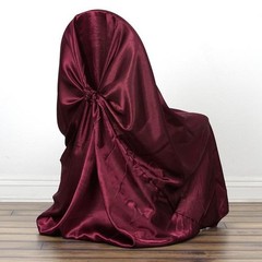 6 Burgundy SATIN UNIVERSAL CHAIR COVER for Wedding Banquet Reception Decorations