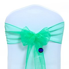 100 Mint Organza Chair Sashes Chair Cover Wider Bows wedding B’Day party décor