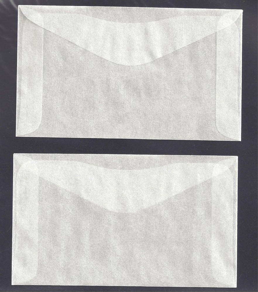 100 Glassine Envelopes #3 (4 1/4 x 2 1/2) 2×4”, Translucent