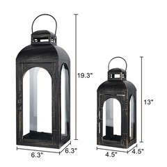 NEEDOMO Lanterns Decorative Indoor,Set of 2 Outdoor 20»/13» H, Bronze-20″