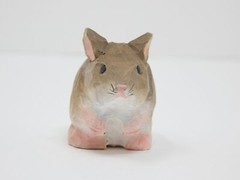 Mouse Cake Top Bride Groom Love Barn Wedding Engagement Carved Wood Statue Rat