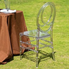 CLEAR Stackable Transparent Acrylic Chiavari CHAIR Armless Oval Back Party Event