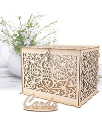 DIY Wedding Card Box with Lock 9.8”(L) 7.8”(W) 7.2”(H)