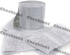 4.5″ x 30ft Wedding Decoration Supplies Rhinestone Diamond Wraps Ribbon Mesh