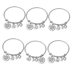 6 Pcs Bridesmaid Gifts 4xBridesmaid &1xMaid of Honor&1xMatron of Honor-Silver