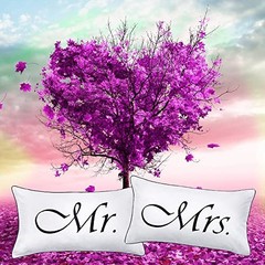 2PCS Mr and Mrs Pillow Cases,His and Hers Couples Pillowcases,Romantic
