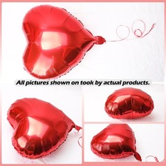 30 pcs Red Heart Balloons 18″ a bunch of Heart Love Foil Helium Balloons, Hel…