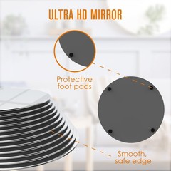Round Mirror Centerpieces for Tables – 8 Inch Glass Trays, Candle Holders, 12 Pa