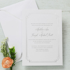 Gartner Studios Formal Silver Border Invitations and Envelopes, 25 Count, 12620