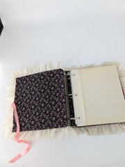 Vintage Pink Floral Lace Quilted Photo Album 3-Ring Binder Coquette Cottagecore
