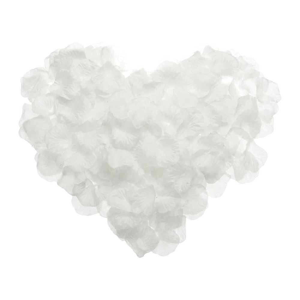 500Pcs, Artificial Rose Petals Fake Silk Flower Petals for Wedding Pure White