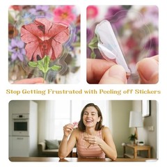 Dizdkizd 320Pcs Transparent Flower & Wax Seal Stickers – Multicolored