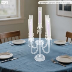 4 pcs 5 Arm Acrylic Candle Holder Freestanding Candle Holder for Wedding Party