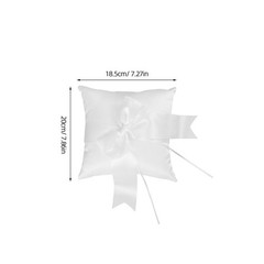 2Pcs Wedding Ceremony Ring Cushion Holder White Fabric Elegant Bowknot Pillow