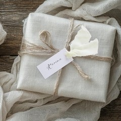 50 Pcs Name Place Cards Blank Chiffon Ribbon 1.57×3.54 Inch Hanging Tags Ivory