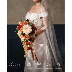 Terracotta Bridal Bouquet Artificial Flowers Wedding Decor Photoshoot Keepsake