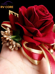 Wedding Artificial Flower Bride and Groom Corsage Leaves Decoration Supplies