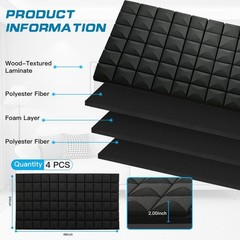 4 PCS Acoustic Panels,48»X24»X2» Sound Proof Foam Panels for Walls,High De…