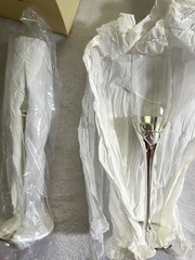 NIB Lenox True Love 2-Piece Toasting Flute Set, Silver Plated
