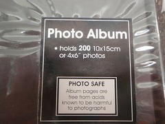 PHOTO ALBUM HOLDS 200 PHOTOS 10X15CM OR 4X6 BLACK NEW