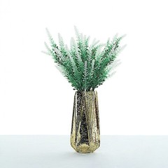4 GREEN WHITE 14″ tall Faux LAVENDER FLOWER BUSHES Wedding Party Decorations