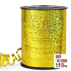 Gold Curling Ribbon – 500 Yard Shiny Metallic Curly Gift Ribbon for Laser-Gold
