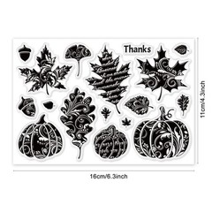 GLOBLELAND Autumn Leaves Clear Stamps for DIY Scrapbooking Fall Pumpkin Silic…