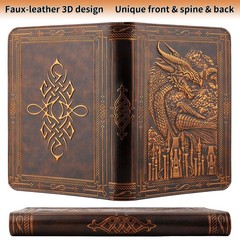 TIANREN Card Binder 9 Pocket, 3D PU Leather Album with Zipper, 360 Side Loadi…