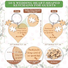 Ecation Wedding Favors for Guests Wood Heart about 2.17 x inches, Black