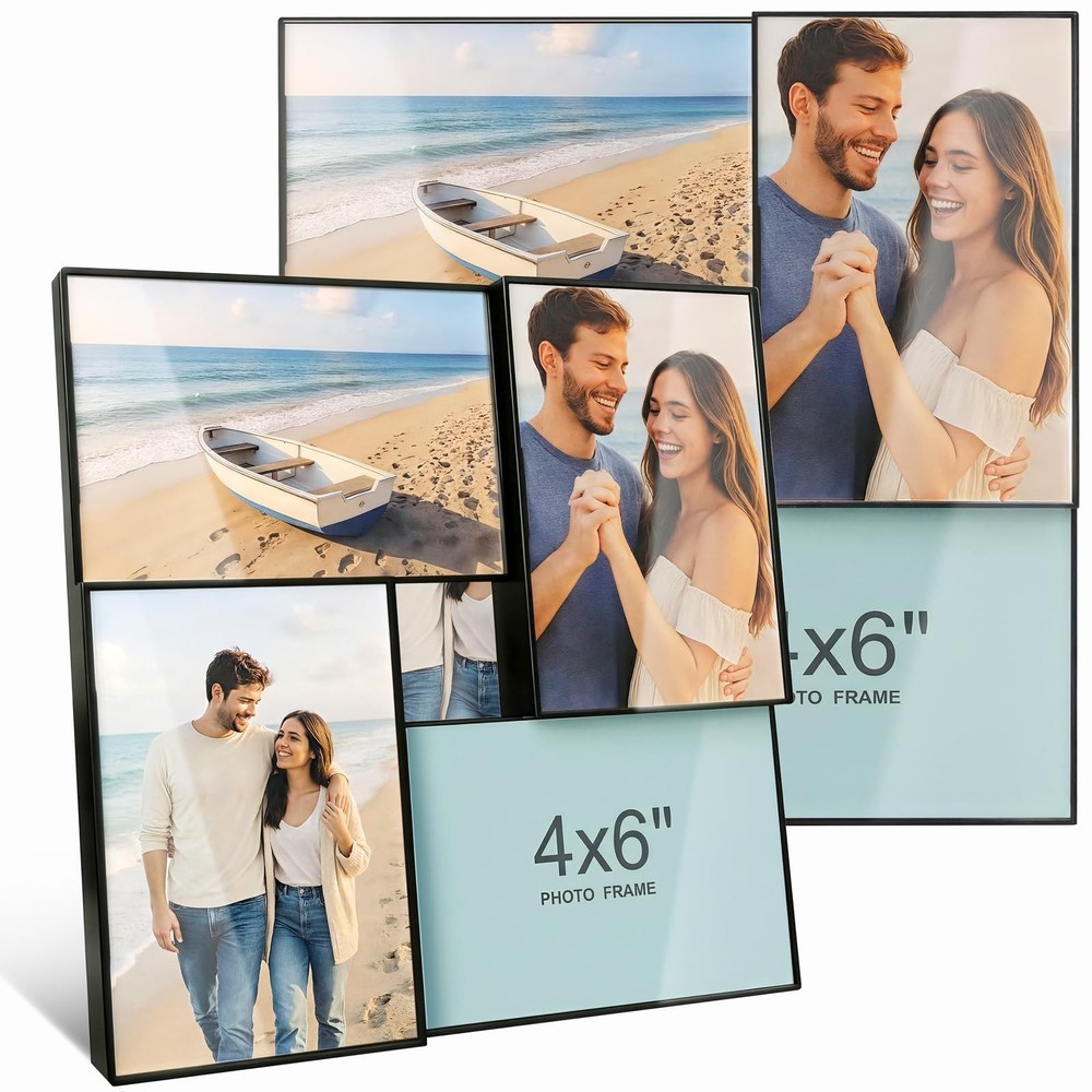 4×6 Collage Picture Frames, Multiple Photo Frame Collage for 4 Pcs 4 x 6 Phot…