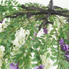 55″ CREAM PURPLE Silk Wisteria Vine Hanging Artificial FLOWER Chandelier Party